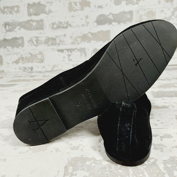 New Aquatalia Black Suede Round Toe Slip On Flats C247 - Picture 9 of 12